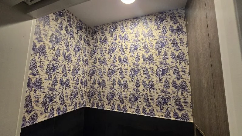 Historic home wallpaper restoration and plaster wall preparation in West Village, New York