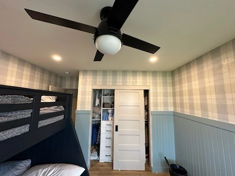 Residential wallpaper installation in a Princeton living room in New York